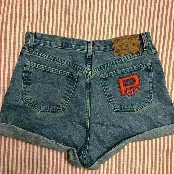 Vintage Pepe London Denim Shorts 90’s Denim shorts size 30 - Picture 12 of 12